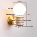 GobekUsa LED Wall Light Fixture Yellow Travertine Stone Modern Bedside Lamp