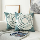 GobekUsa Embroidered Geometric Floral Cushion Cover 45x45cm