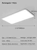 GobekUsa LED Ceiling Light: Nordic Style Ultra Thin Square Lamp for Living Room and Bedroom