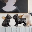 GobekUsa French Bulldog Dog Sculpture Set - Resin Desktop Decor Ornaments
