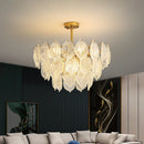 GobekUsa Leaf Glass Chandelier Pendant Light Luxury Dining Room Ceiling Fixture