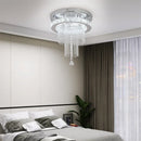GobekUsa Crystal Raindrop Chandelier LED Ceiling Light for Dining Living Bedroom