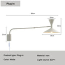 GobekUsa Adjustable Long Arm Wall Lamp for Reading, Bedroom, LED Minimalist Swing Lighting