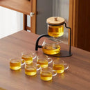 GobekUsa Glass Teapot Set, Magnetic Diversion, Lazy Kungfu, Rotating Spin, Drinking Experience