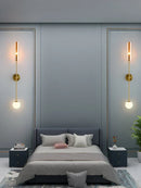 GobekUsa Gold Metal Wall Light: Nordic Style Bedroom Bedside Lamp for Modern Living Room Decor
