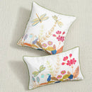 GobekUsa Botanical Floral Embroidered Cushion Cover - Country Style Decorative Pillowcase