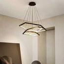 GobekUsa Hexagon Aluminium LED Pendant Light Dimmable Minimalist Chandelier for Living Room Bedroom