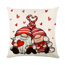 GobekUsa Cartoon Cat Linen Pillowcase 45x45cm Couple Love Cushion Covers for Living Room