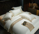 GobekUsa Luxe Gold Embroidery 1400TC Egyptian Cotton Queen King Bedding Set