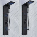 GobekUsa Black LED Shower Column with Massage Jets and Waterfall Mixer Tap
