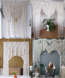 GobekUsa Cotton Macrame Wedding Backdrop Curtain with Tassel | Boho Wall Tapestry