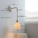 GobekUsa Copper Ceramic LED Wall Light with Pull Chain Switch for Living Room Decor.