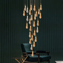 GobekUsa Gold Crystal Chandelier for Modern Living, Dining & Stair Lighting
