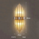 GobekUsa Crystal Strip LED Wall Lamp for Living Room, Bedroom, Study, Balcony Lighting