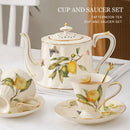 GobekUsa Gold Edge Cup & Saucer Set: Lemon Teapot, Coffee Mug, Ceramic Plates & Drinkware