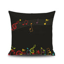GobekUsa Letter Notes Piano Graphic Print Linen Pillowcase 45x45cm Living Room Decor