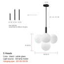 GobekUsa Glass Ball Pendant Chandelier for Kitchen Living Room Bedroom