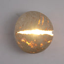 GobekUsa Dino Egg Stone Wall Lamp Yellow Travertine Hemisphere LED Sconce