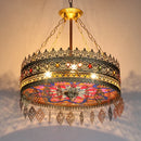GobekUsa Bohemian Exotic Stained Glass Pendant Lights LED E27 for Home Decor & Dining