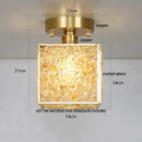 GobekUsa Crystal Glass LED Ceiling Light Copper Canopy Nordic Modern Design