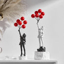 GobekUsa Balloon Girl Graffiti Statue, Collectible Sculpture, Desk Decor, Home Office Gift