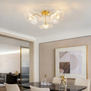 GobekUsa Lotus Leaf Glass Ceiling Chandelier with E14 Bulb