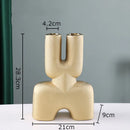 GobekUsa Gold Geometry Ceramic Vase Desk Decoration Modern Floral Room Decor Vase