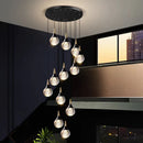 GobekUsa Crystal Chandelier Stair Pendant Lamp Living Room Interior Lighting
