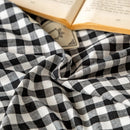 GobekUsa Cotton Plaid Stripe Ruffles Bedding Set with Lace Accents
