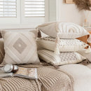 GobekUsa Geometric Embroidered Crocheted Throw Pillow Cover for a Stylish Sofa