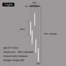 Acrylic Stair Pendant Lights for Modern Villa Decor - GobekUsa Duplex Loft LED Chandelier