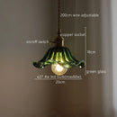 GobekUsa Green Stripe Glass Pendant Lamp Fixture for Home Decor & Kitchen Lighting
