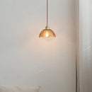 GobekUsa Amber Glass LED Pendant Light Fixture Nordic Modern Copper Hanging Lamp