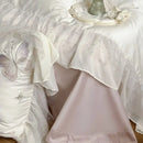 GobekUsa Butterfly Lace Ruffles Embroidery Bedding Set 4Pcs