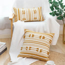 GobekUsa Geometric Tassels Cushion Cover - Yellow & Black Woven Home Decor Pillow
