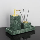 GobekUsa Green Marble Bathroom Set: Dispenser, Dish, Holder, Tissue Box & Accessories