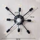 GobekUsa Industrial Ceiling Fan with Remote Control - Silent Ventilator and LED Light