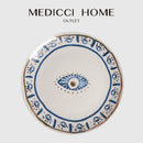 GobekUsa Bright Eyes Ceramic Dinner Plate Set, 8" Boho Art Salad Dessert Plate