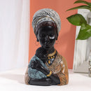 GobekUsa African Exotic Black Mother And Child Resin Statues Retro Figurines For Home Decor