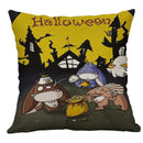 GobekUsa Halloween Pumpkin Ghost Bat Linen Pillow Cover for Sofa Decor