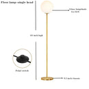 GobekUsa Glass Ball Metal Floor Lamp - LED Lighting for Bedroom and Study