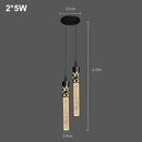 Modern Crystal Rod Pendant Light in Black or Gold