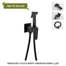 GobekUsa Bidet Faucet Shower Mixer: Cold Hot Water Tap, Brass, Square Sprayer Head