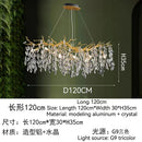 GobekUsa Golden Crystal Tree Chandelier, Luxury Matte Aluminum Art Ceiling Light for Living Room