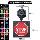 GobekUsa LED Car Sign Screen with Custom Text Animation - 32x32 Pixel Display
