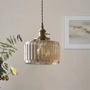 GobekUsa Amber Glass LED Hanging Lamp - Adjustable Nordic Stair Pendant Light