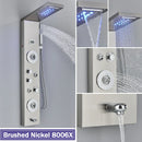 GobekUsa Black LED Shower Column with Massage Jets and Waterfall Mixer Tap