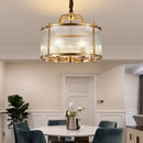 GobekUsa Glass Chandelier: Golden Copper Luxury Ceiling Pendant Light Fixture for Living Room