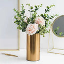 GobekUsa Gold Plated Cylinder Vase Desk Decor - Minimalist Modern Home Decor & Flower Arrangement