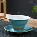 GobekUsa Ceramic Latte Coffee Cup and Saucer Set for Afternoon Tea and Breakfast